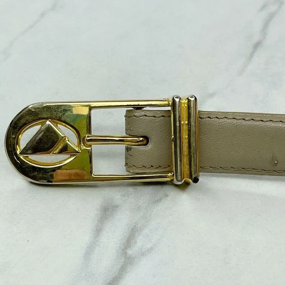 Liz Claiborne Gray Vintage Full Grain Semi Aniline Leather Belt Size Medium M
